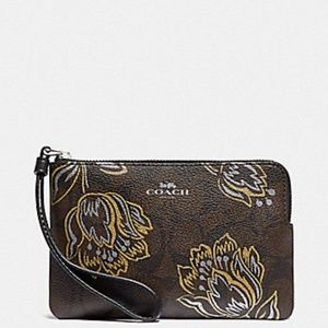 Coach Metallic Tulip Corner Zip Wristlet